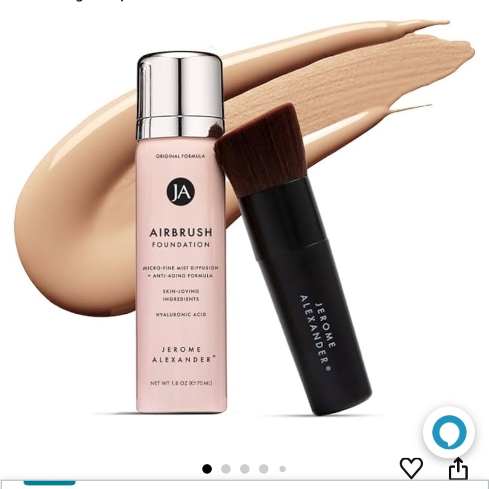 Jerome Alexander AirBrush spray LIGHT MEDIUM Foundation Kabuki Brush Makeup NEW